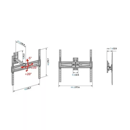 Meliconi FALI KONZOL VESA 400 580468 FLATSTYLE FR400 FB 