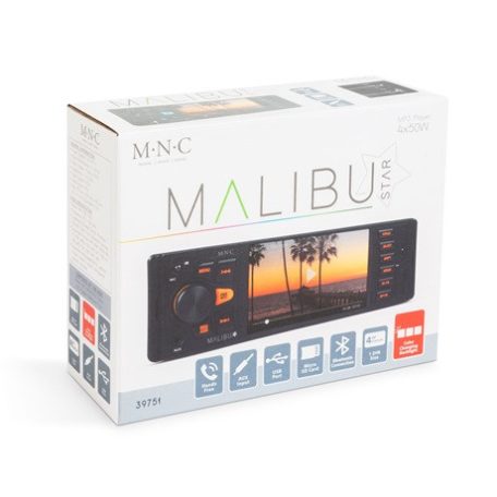 MNC FEJEGYSÉG "MALIBU" - 1 DIN - 4 X 50 W - LCD - BT - MP5 - AUX - SD - USB 39751