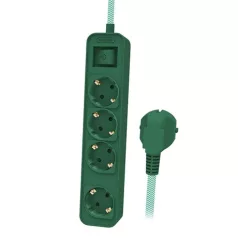   Philips HOSSZABÍTÓ 4 aljzat, kapcsolóval,1,5m,gyermekvédelemmel ,különleges kialakítás X-mass / karácsonyi / zöld színnel CHP2147G/58