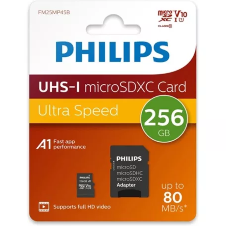 Philips MICRO SDXC 256GB CLASS 10 UHS-I U1 + ADAPTER PH133532