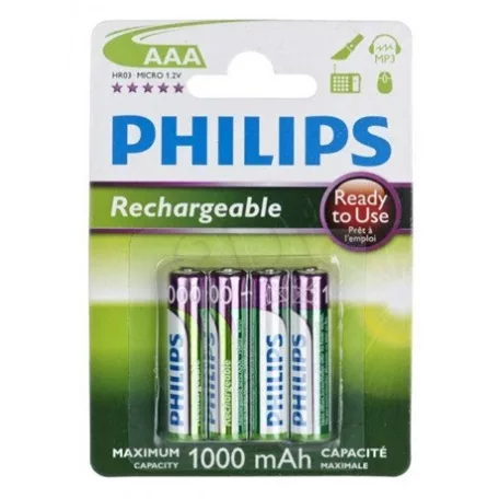 Philips ELEM TÖLTHETŐ AAA 1000 mAh 4-BLISZTER (READY TO USE) R03B4RTU10/10