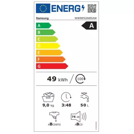 Samsung MOSÓGÉP ELÖLTÖLTŐS WW90FG3M05AWLE