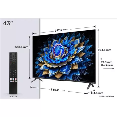 Tcl TV 43" 4K UHD QLED 43T69C