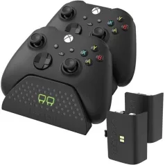   Venom XBOX SERIES X & S FEKETE DUPLA TÖLTŐÁLLOMÁS + 2 DB AKKUMULÁTOR VS2881