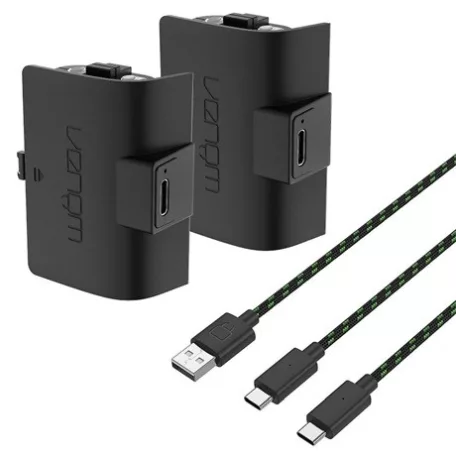 Venom XBOX SERIES S & X FEKETE AKKUCSOMAG (2 DB) + 3 MÉTER TÖLTŐKÁBEL VS2883
