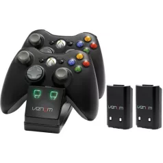   Venom XBOX 360 FEKETE DUPLA TÖLTŐÁLLOMÁS + 2DB AKKUMULÁTOR VS2891
