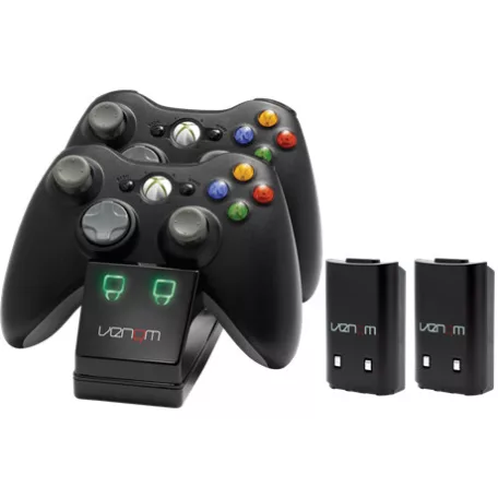 Venom XBOX 360 FEKETE DUPLA TÖLTŐÁLLOMÁS + 2DB AKKUMULÁTOR VS2891