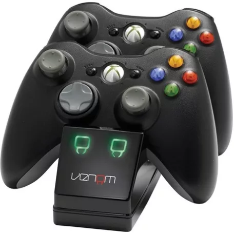 Venom XBOX 360 FEKETE DUPLA TÖLTŐÁLLOMÁS + 2DB AKKUMULÁTOR VS2891