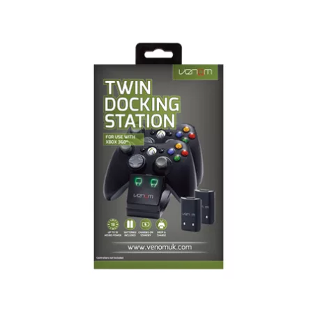 Venom XBOX 360 FEKETE DUPLA TÖLTŐÁLLOMÁS + 2DB AKKUMULÁTOR VS2891