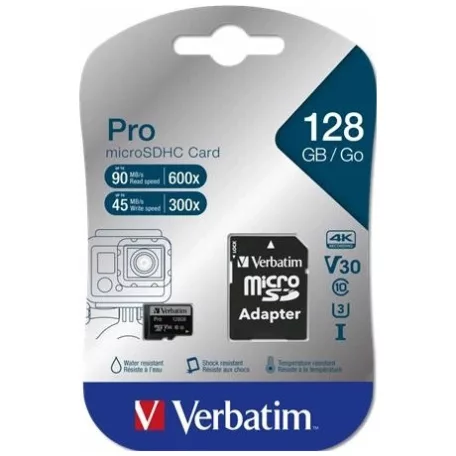 Verbatim MEMÓRIAKÁRTYA MICRO SDXC KÁRTYA ADAPTERREL, 128GB 47044