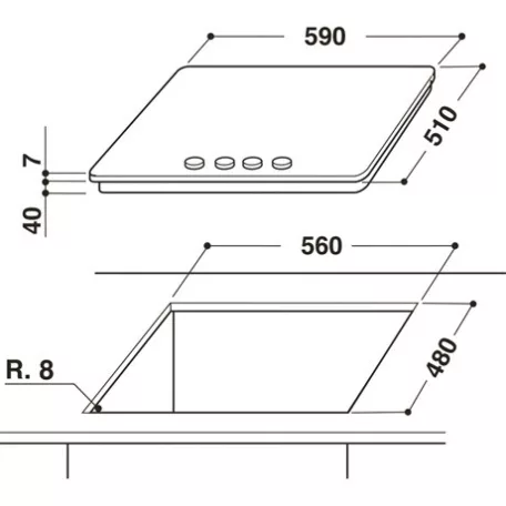 Whirlpool FŐZŐLAP BEÉPÍTHETŐ GÁZ GMWL 628/IXL EE
