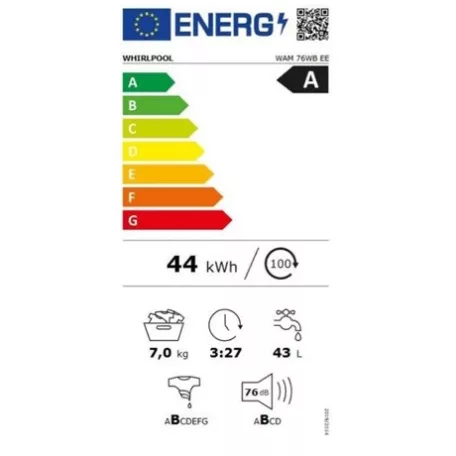 Whirlpool MOSÓGÉP ELÖLTÖLTŐS KESKENY GŐZ FUNKCIÓVAL WAM 76WB EE