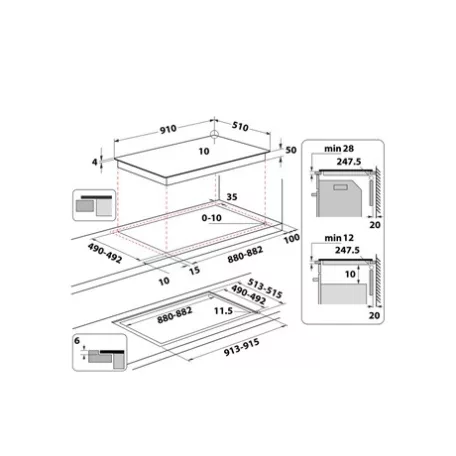 Whirlpool FŐZŐLAP BEÉPÍTHETŐ INDUKCIÓS WEX9024DCFF