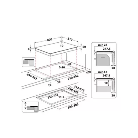 Whirlpool FŐZŐLAP BEÉPÍTHETŐ INDUKCIÓS WTX8015DCF
