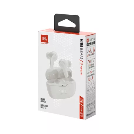 JBL Wave Beam TWS Bluetooth fülhallgató Fehér (JBLWBEAMWHT)