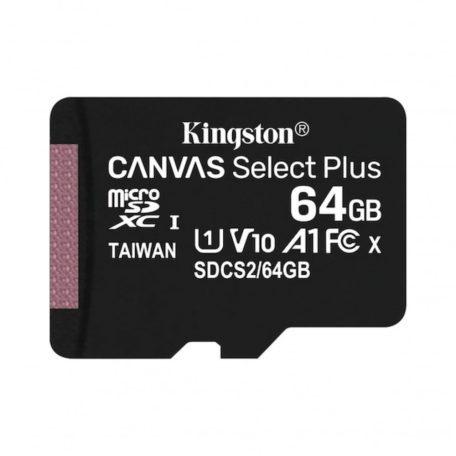 Kingston Canvas Select Plus 64GB MicroSD XC U1 Memóriakártya