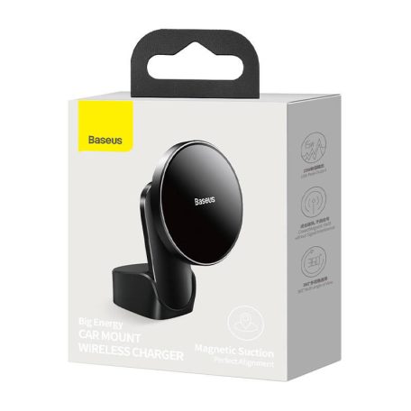 Baseus Big Energy autós tartó 15 W-os induktív töltővel iPhone 12 / Iphone 13 sorozathoz (fekete)