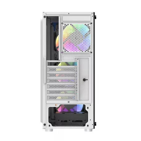 Darkflash DK151 LED-es számítógépház + 3 RGB ventilátor (fehér)