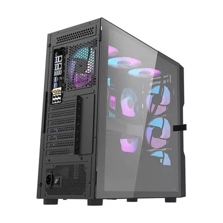 Darkflash DK431 Mesh számítógépház + 4 ARGB ventilátor (fekete)