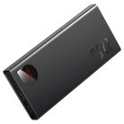 Baseus Adaman fém Powerbank, 10000mAh, 2xUSB, USB-C, Lightning, MicroUSB 22.5W (czarny)