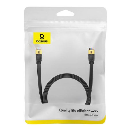 Baseus Cat 7 UTP Ethernet RJ45 lapos kábel, 3 m (fekete)
