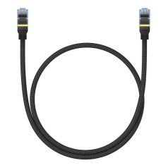   Baseus fonott hálózati kábel Cat.7, Ethernet RJ45, 10Gbps, 0,5m (fekete)