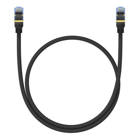 Baseus fonott hálózati kábel Cat.7, Ethernet RJ45, 10Gbps, 0,5m (fekete)