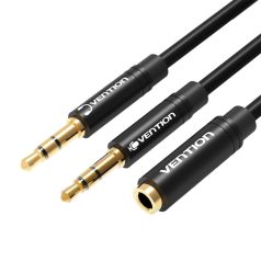   Cable Audio 2x 3.5mm male to 3,5mm female Vention BBUBY 0.3m Black