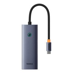 Baseus UltraJoy 5 portos hub, 4xUSB 3.0, PD (szürke)