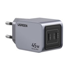 UGREEN Nexode Pro fali töltő, 45W, 2x USB-C (szürke)