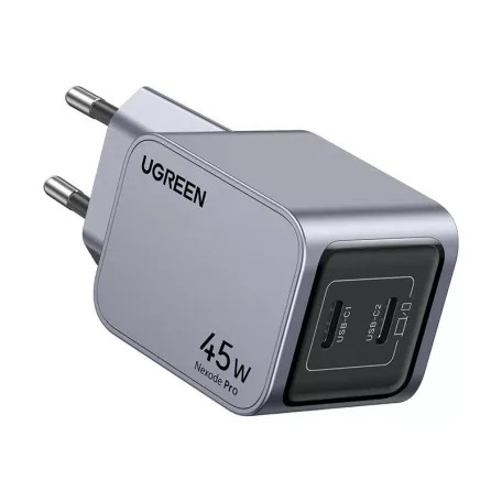 UGREEN Nexode Pro fali töltő, 45W, 2x USB-C (szürke)