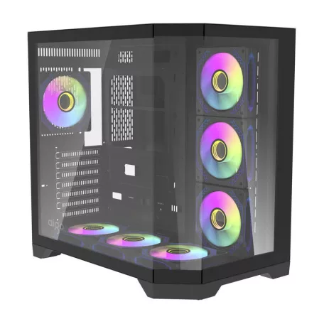 Darkflash FT418 PRO számítógépház + 7 ARGB ventilátor (fekete)
