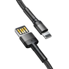   Baseus Cafule 2,4A 1 m-es Lightning USB-kábel (kétoldalas) (szürke-fekete)