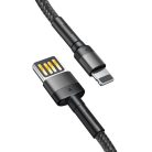 Baseus Cafule 1,5A 2 m-es Lightning USB-kábel (kétoldalas) (szürke-fekete)