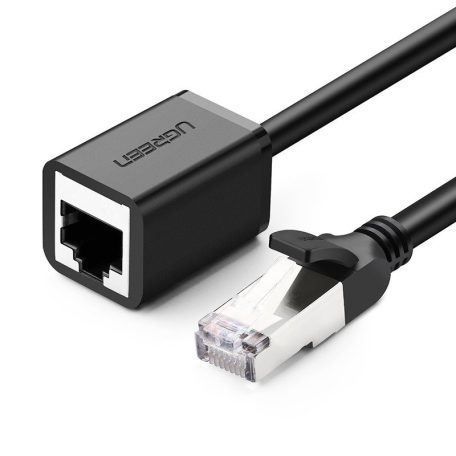 UGREEN hálózati kábel RJ45 Ethernet hosszabbító fém dugóval,  kat. 6, FTP, 0,5m (fekete)