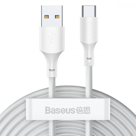 USB-USB-C kábel Baseus Simple Wisdom, 40W, 5A, 1,5m (fehér) 2db.