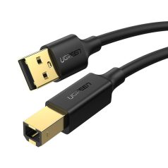   UGREEN US135 USB 2.0 AB nyomtatókábel, aranyozott, 2 m (fekete)