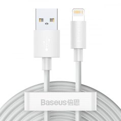   Baseus Simple Wisdom USB-Lightning kábel, 2.4A, 1.5m, 2db (fehér)