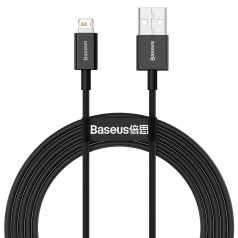   USB-kábel a Lightning Baseus Superior sorozathoz, 2,4A, 2m (fekete)