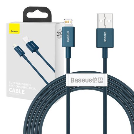 USB-kábel a Lightning Baseus Superior sorozathoz, 2,4 A, 2 m (kék)