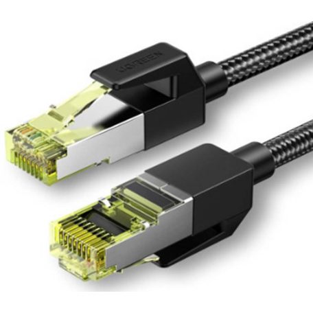 UGREEN NW150 fonott hálózati kábel, Ethernet RJ45, Cat.7, F / FTP, 0,5 m (fekete)