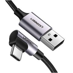   UGREEN US284 USB és USB-C közötti ferde kábel, 3A , 2m (fekete)